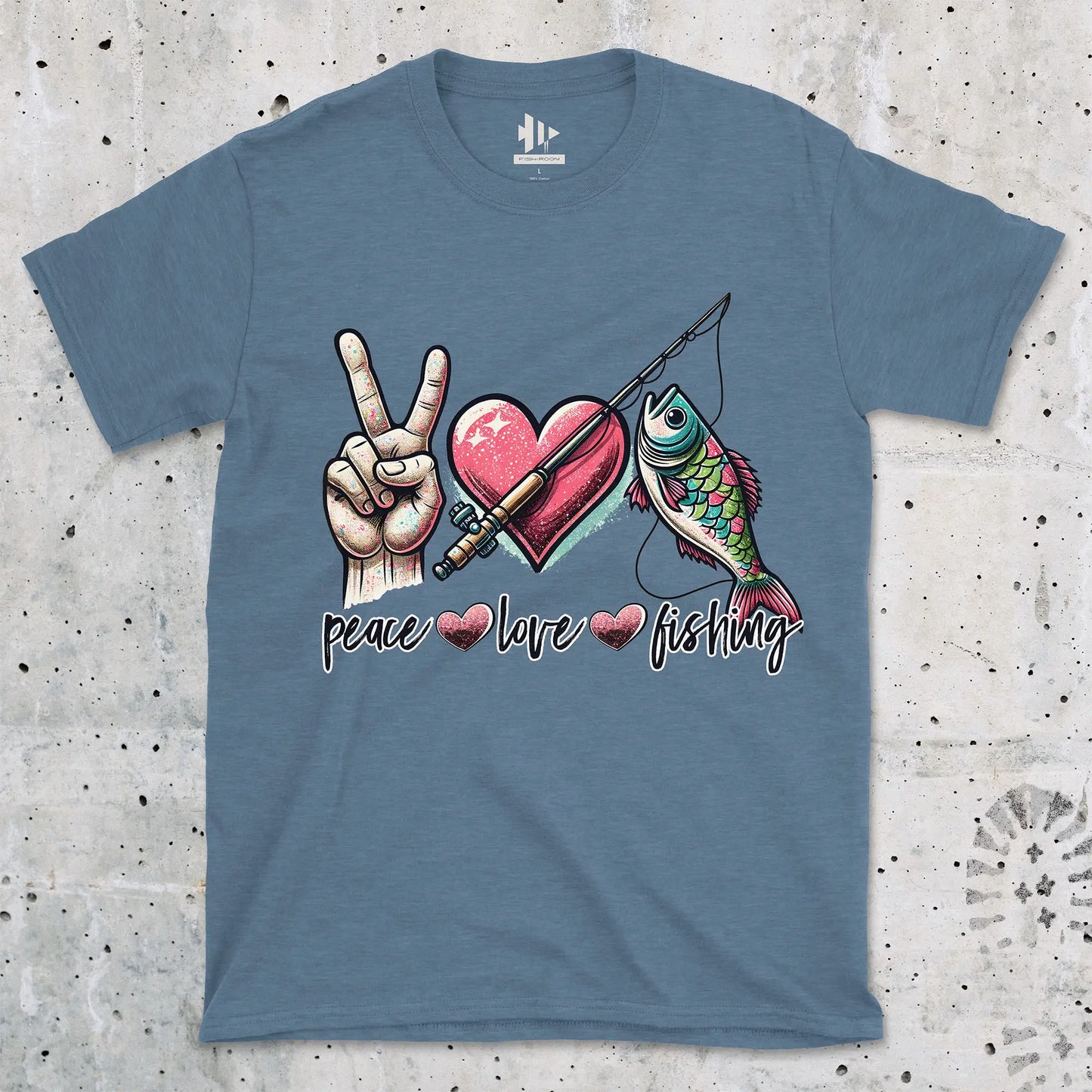 Heather Indigo, Peace Love Fishing Tee – fish-room