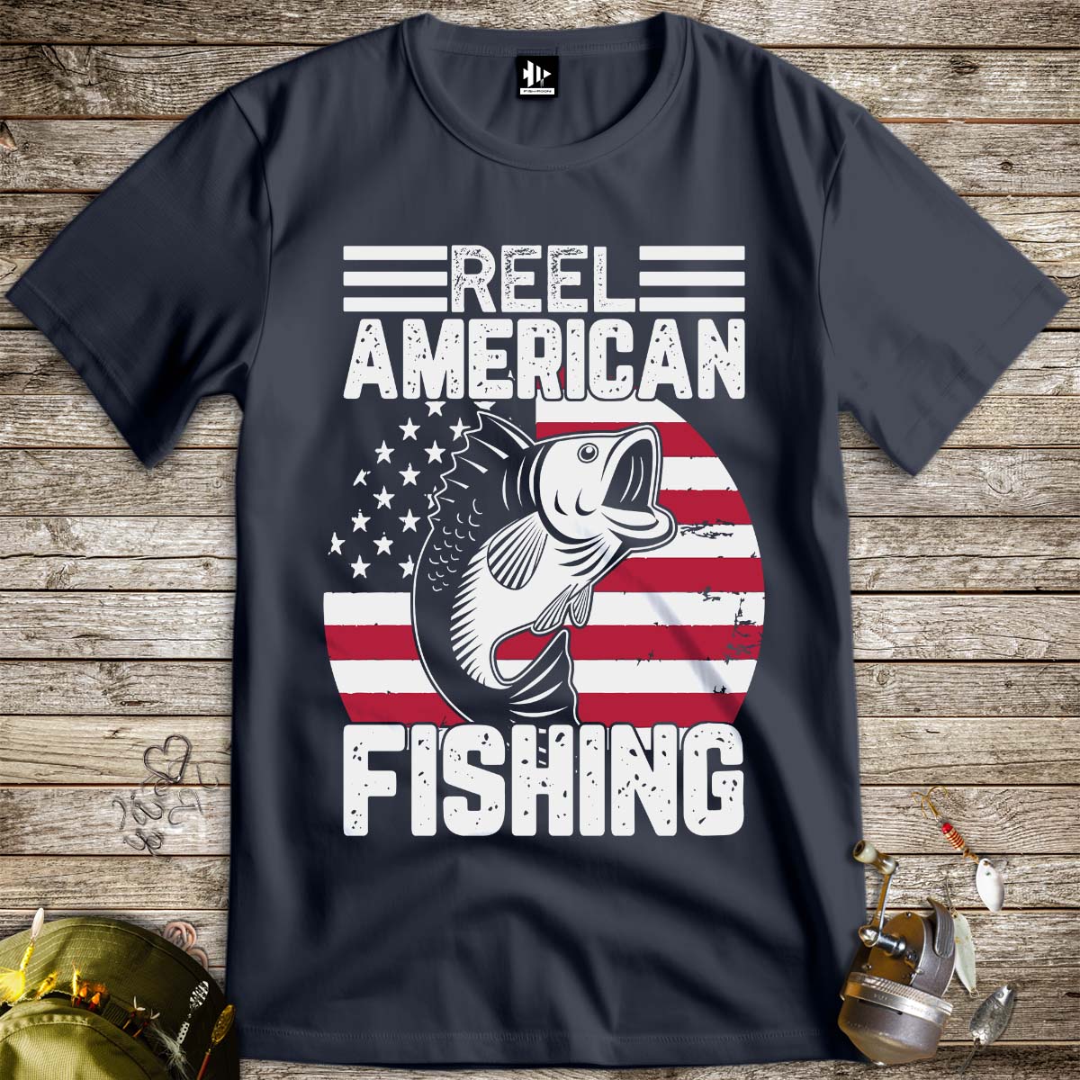 Reel American Fishing Tee-funny fishing t shirt-FISH-ROOM LLC