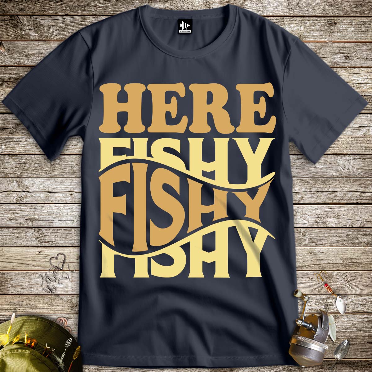 Here Fishy Fishy Tee-funny fishing t shirt-FISH-ROOM LLC