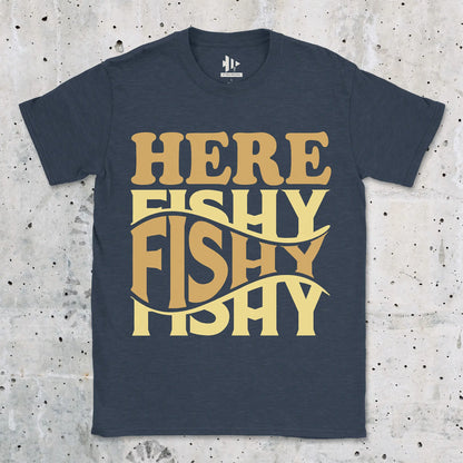 Heather Navy, Here Fishy Fishy Tee – fish-room