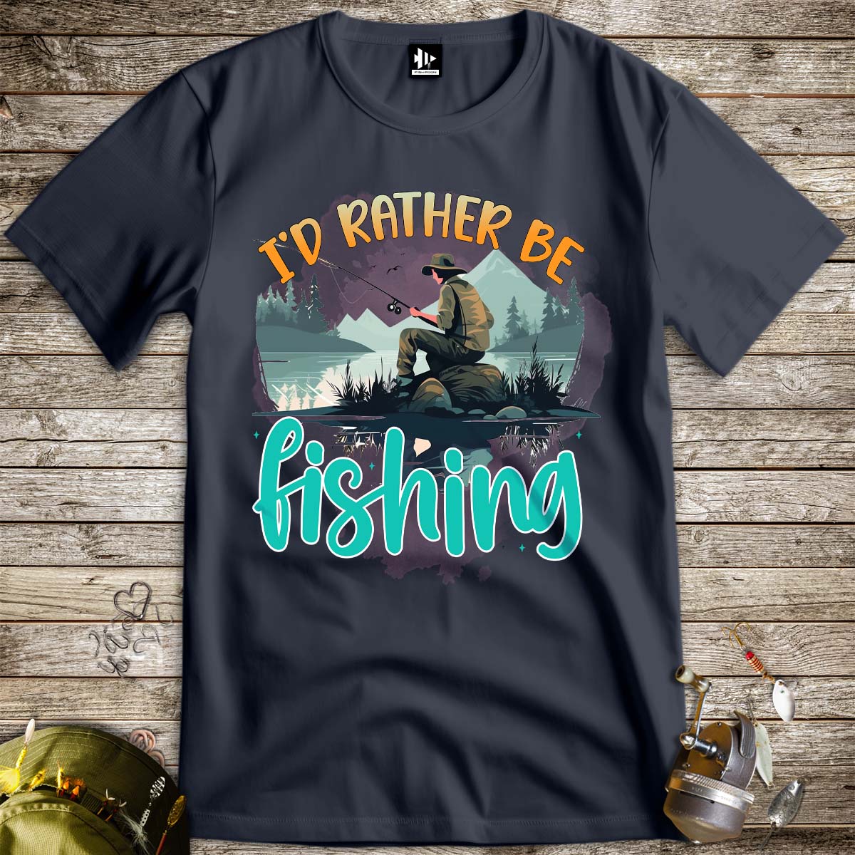 I'd Rather Be Fishing Tee-funny fishing t shirt-FISH-ROOM LLC