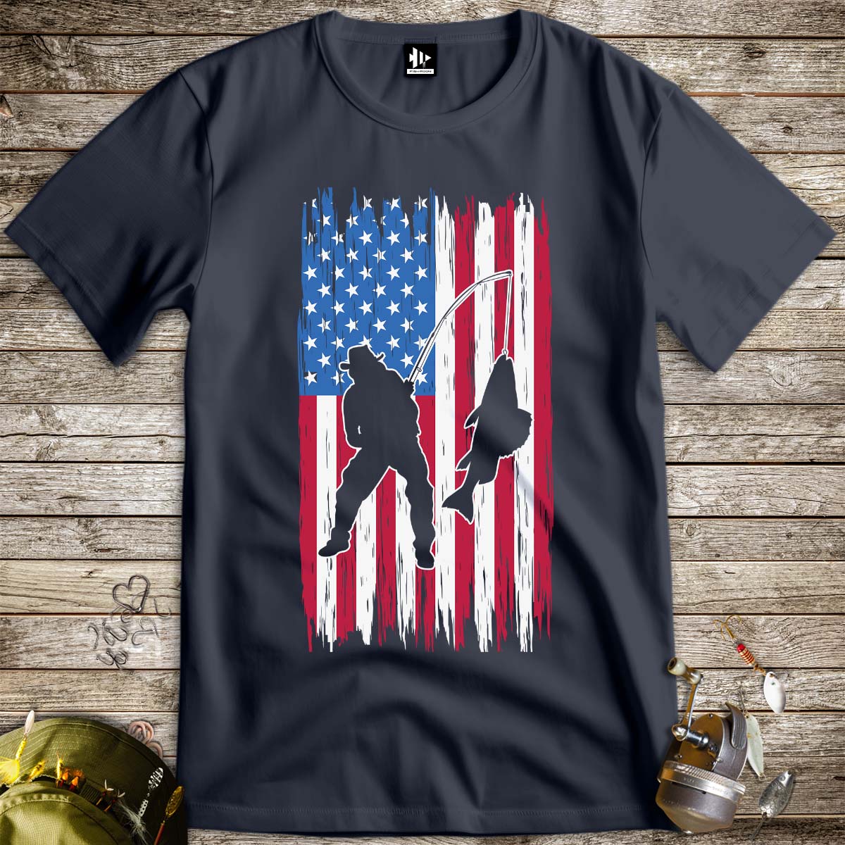 Fishing USA Tee-funny fishing t shirt-FISH-ROOM LLC