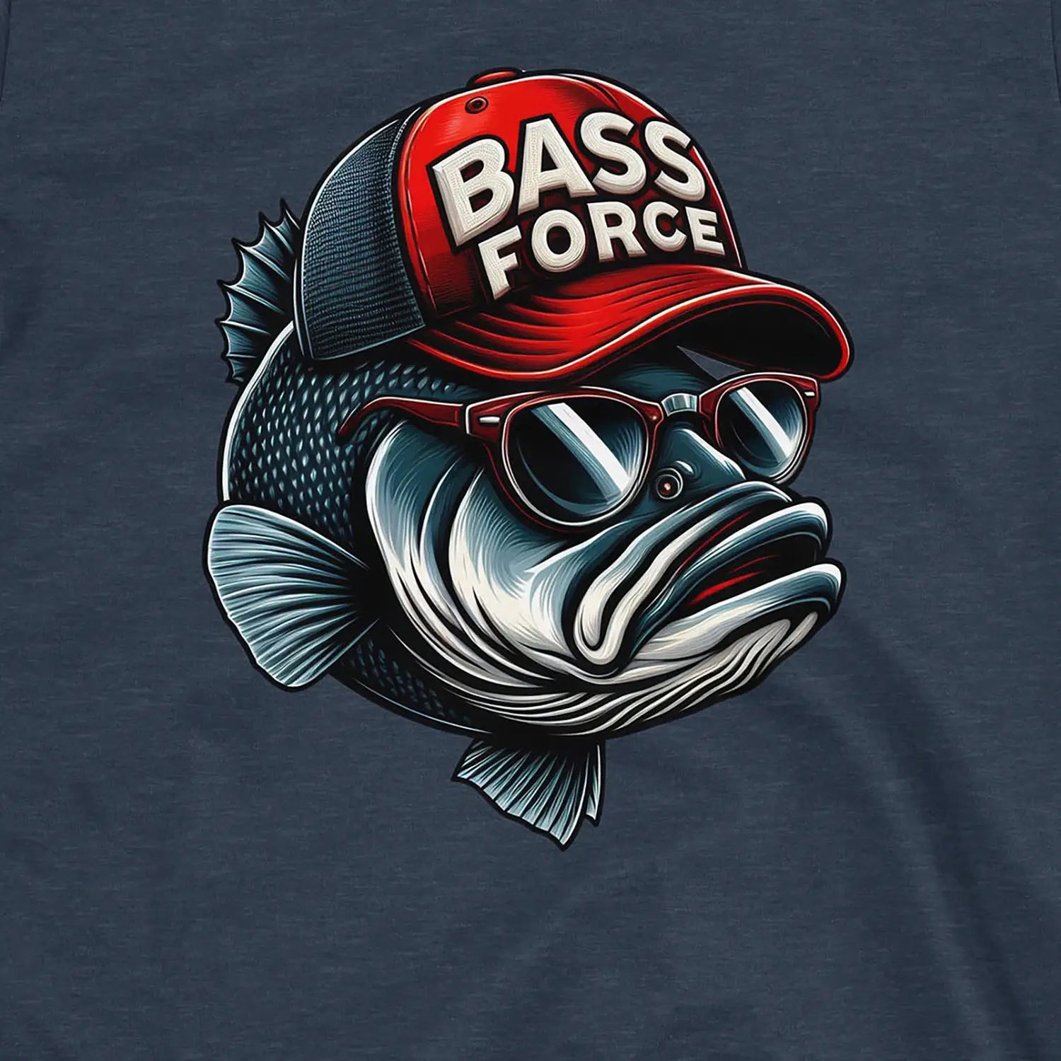 Heather Navy, Bass Force Tee – fish-room