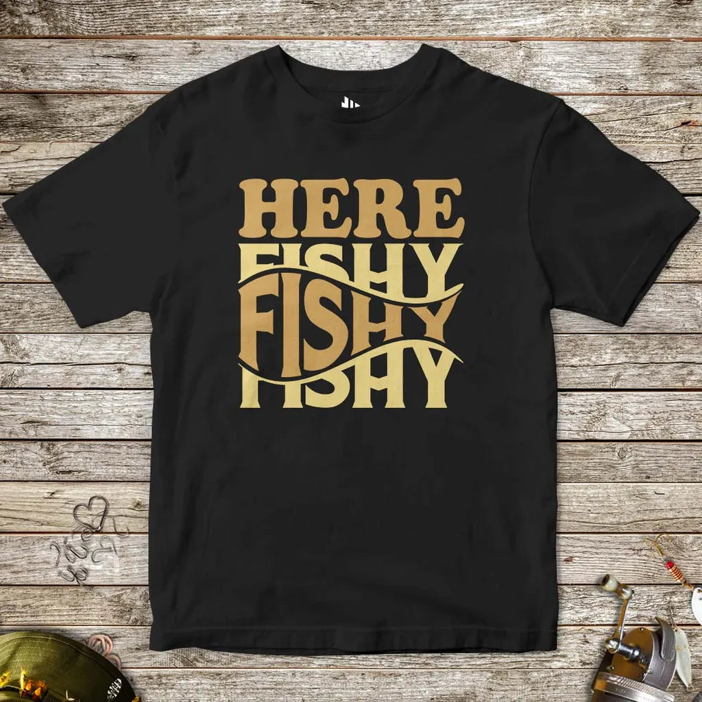 Black, Here Fishy Fishy Tee for Kids – fish-room
