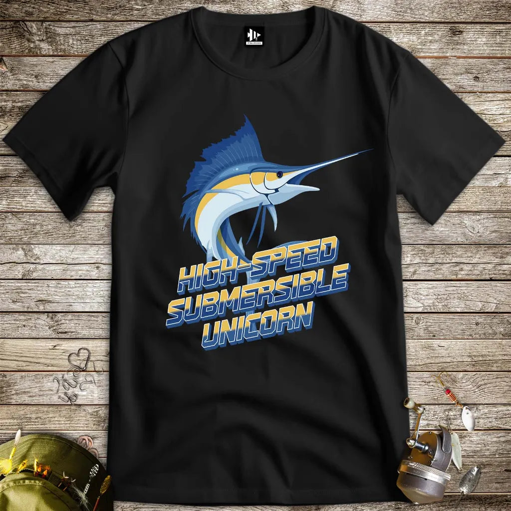 High-Speed Submersible Unicorn Tee Black T-Shirt