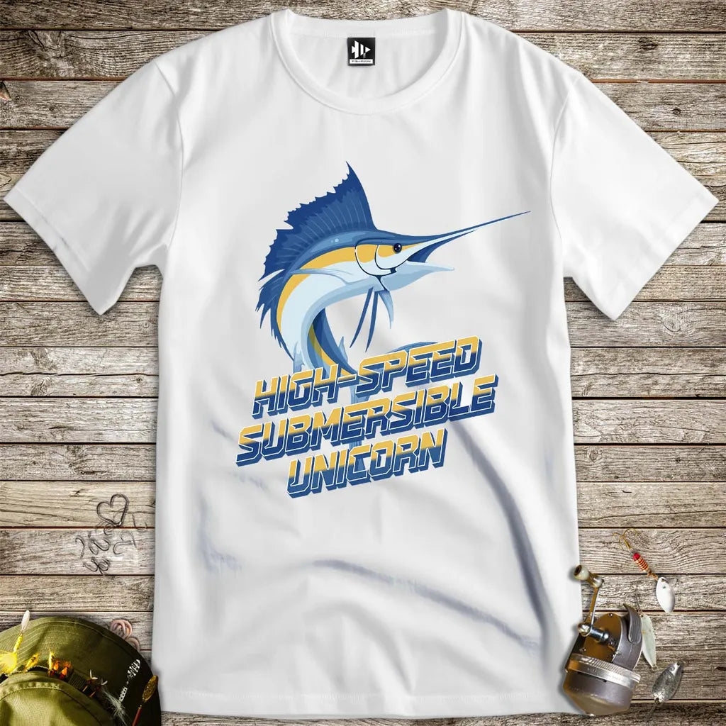 High-Speed Submersible Unicorn Tee White T-Shirt