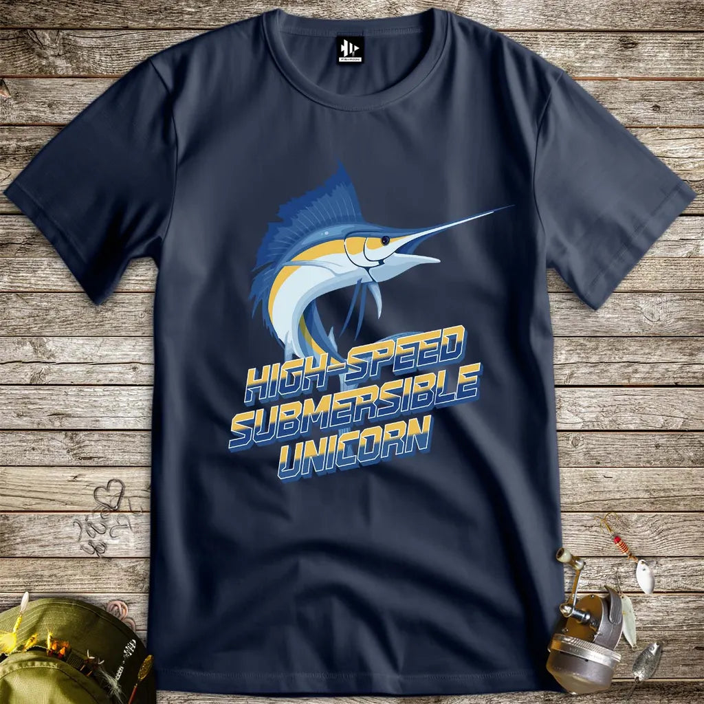 High-Speed Submersible Unicorn Tee Navy T-Shirt