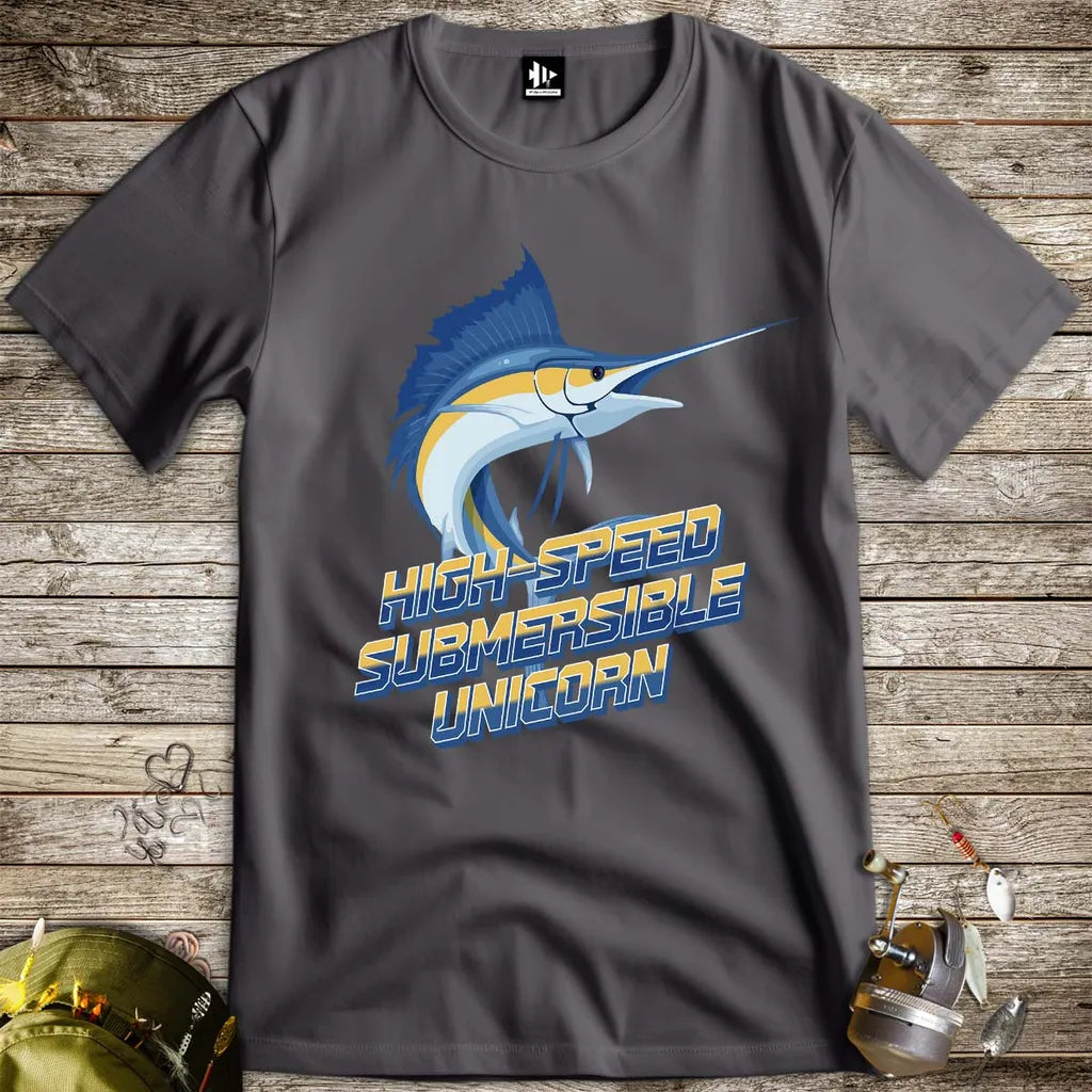 High-Speed Submersible Unicorn Tee Charcoal T-Shirt