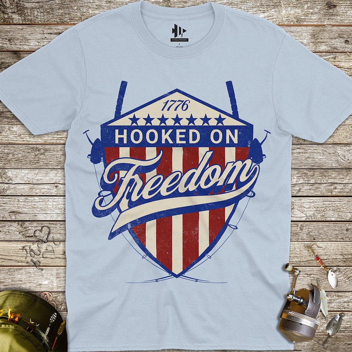 Hooked On Freedom Tee - FISH - ROOM LLC