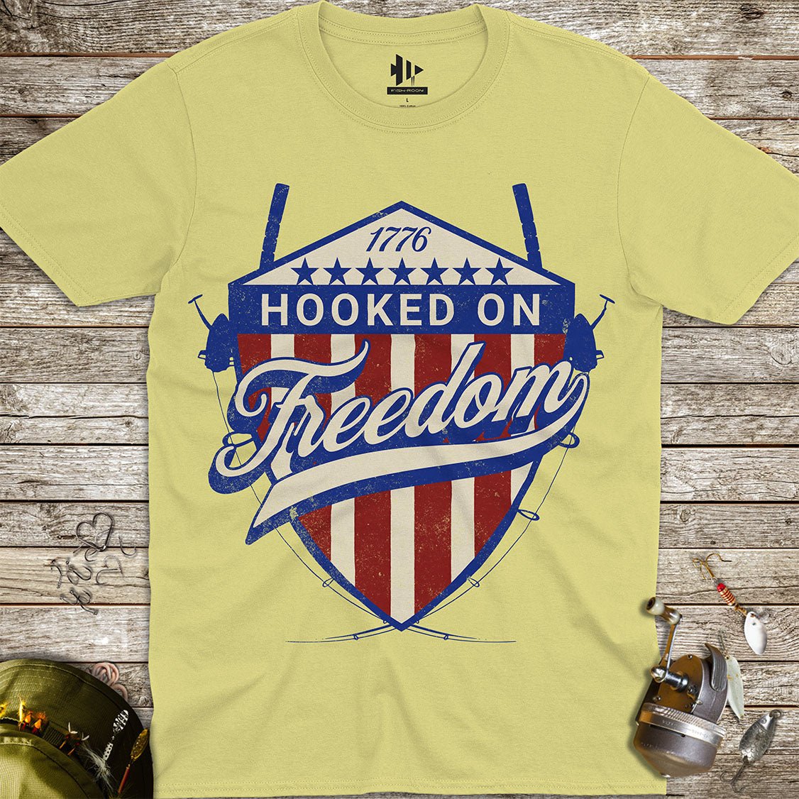 Hooked On Freedom Tee - FISH - ROOM LLC