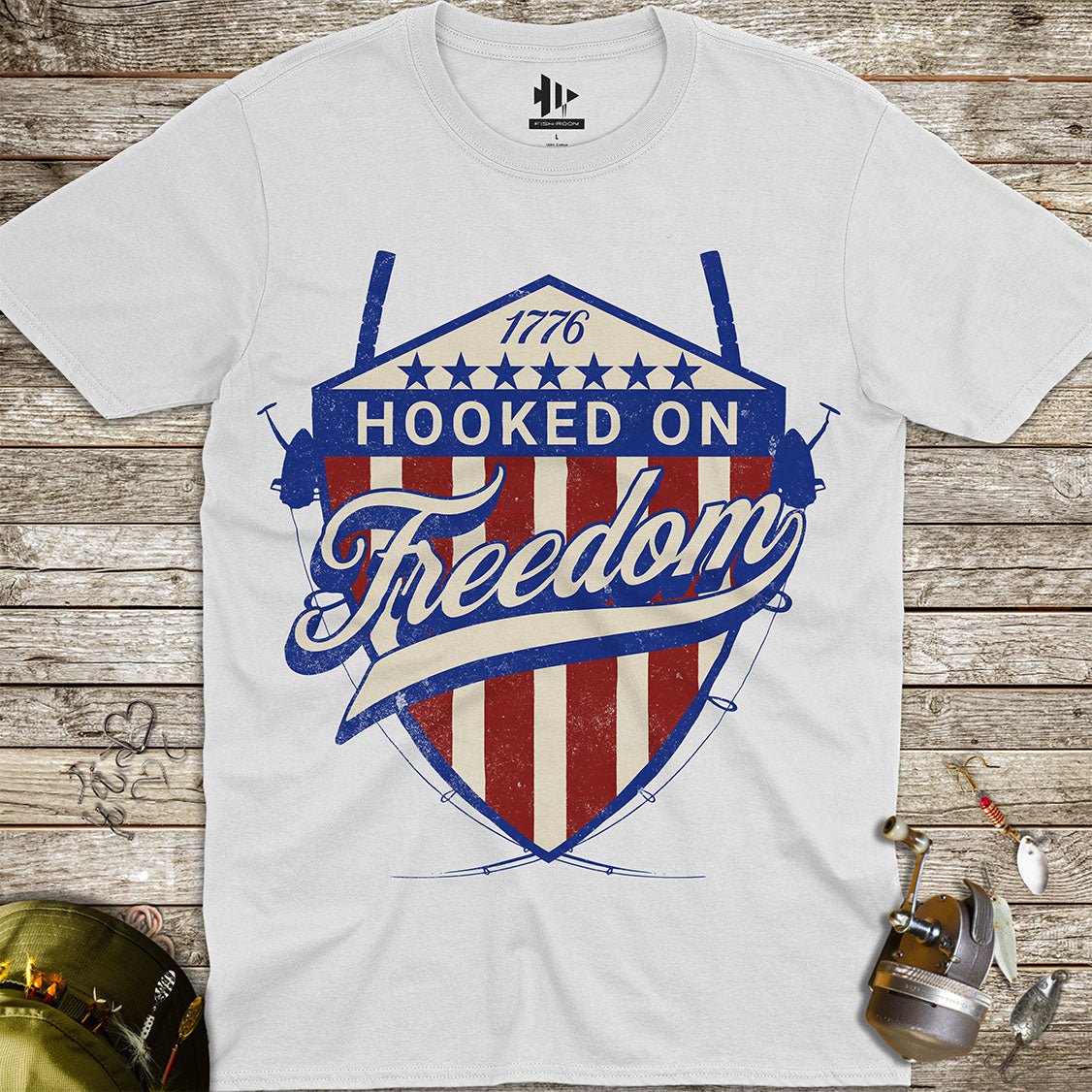 Hooked On Freedom Tee - FISH - ROOM LLC
