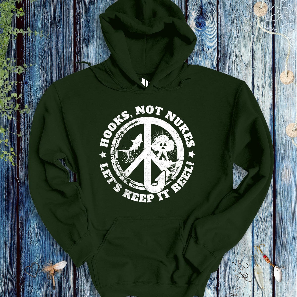 Hooks, Not Nukes – Let’s Keep It Reel! Hoodie-funny fishing t shirt-FISH-ROOM LLC