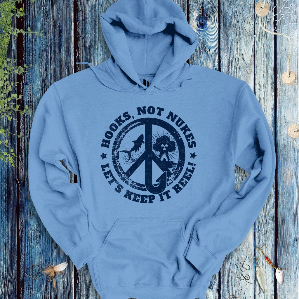 Hooks, Not Nukes – Let’s Keep It Reel! Hoodie - FISH - ROOM LLC