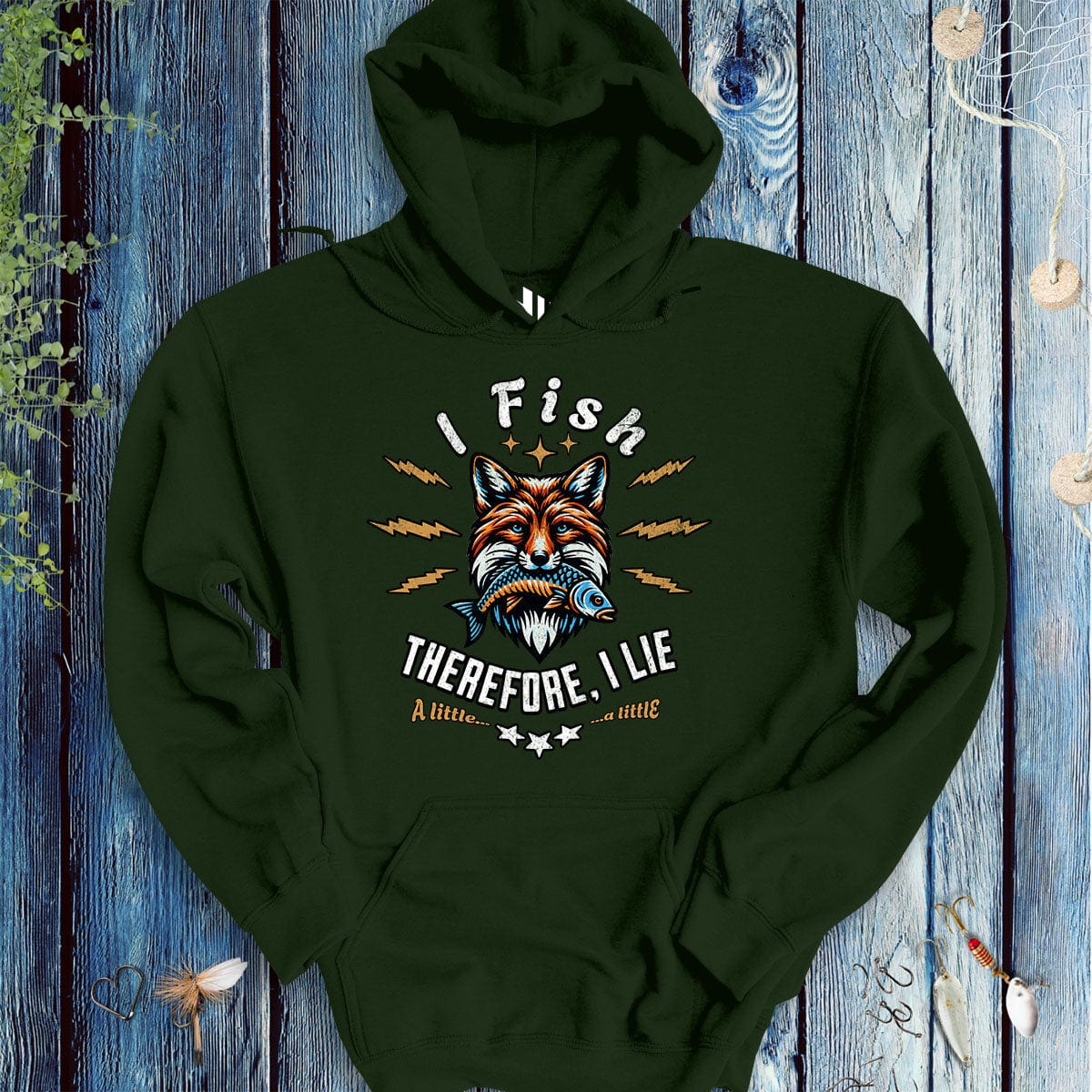 fish-room llc Hoodie Forest Green / S I Fish, Therefore I Lie... A Little Hoodie