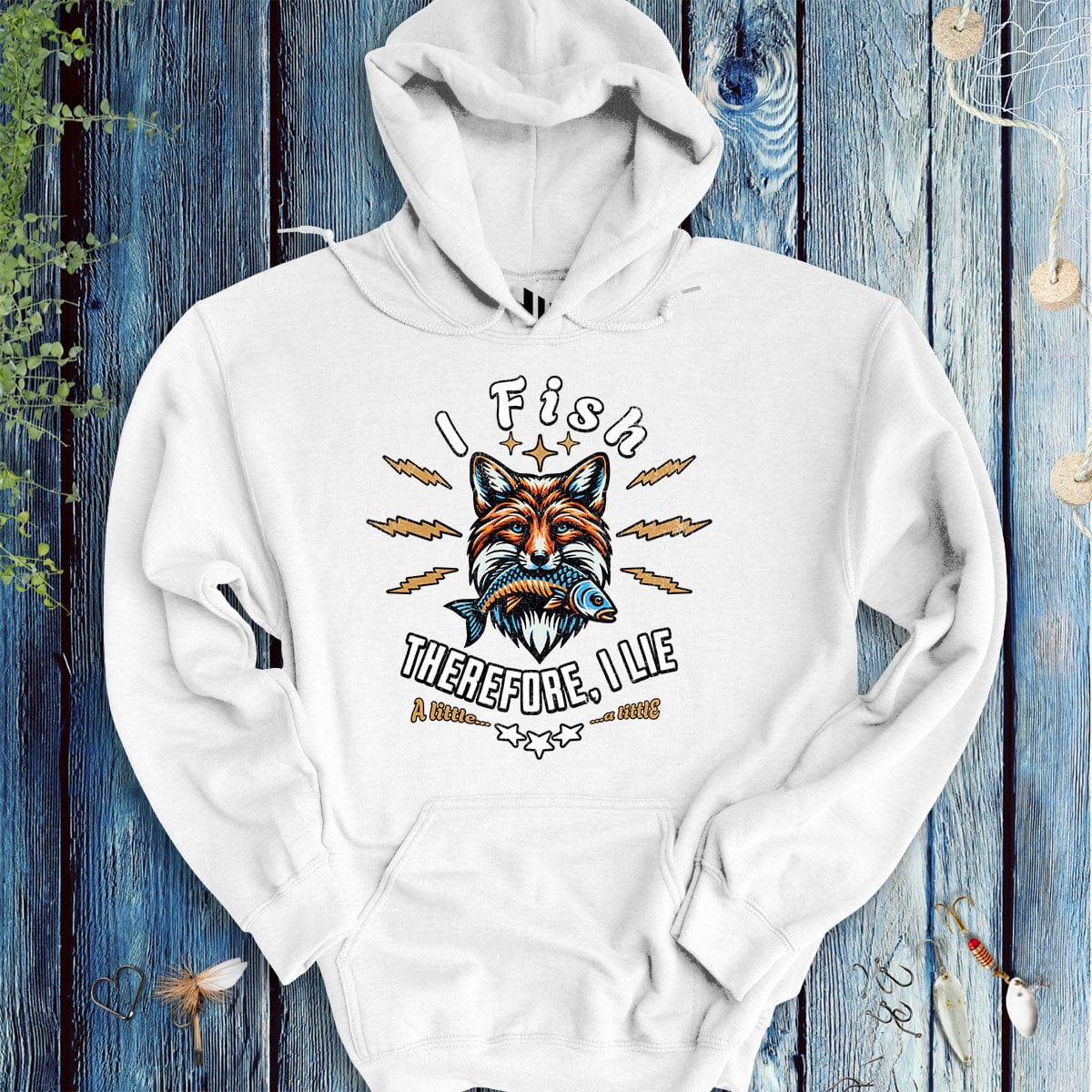 fish-room llc Hoodie White / S I Fish, Therefore I Lie... A Little Hoodie