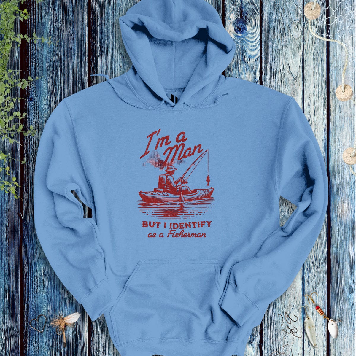 I'm a Man, But I Identify as a Fisherman Hoodie-funny fishing t shirt-FISH-ROOM LLC