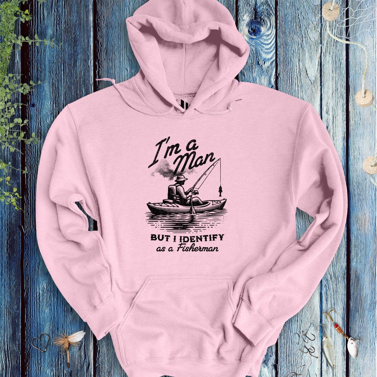 I'm a Man, But I Identify as a Fisherman Hoodie-funny fishing t shirt-FISH-ROOM LLC