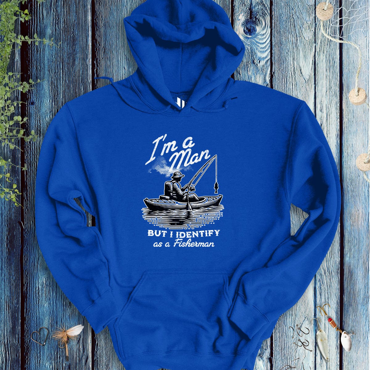 I'm a Man, But I Identify as a Fisherman Hoodie-funny fishing t shirt-FISH-ROOM LLC