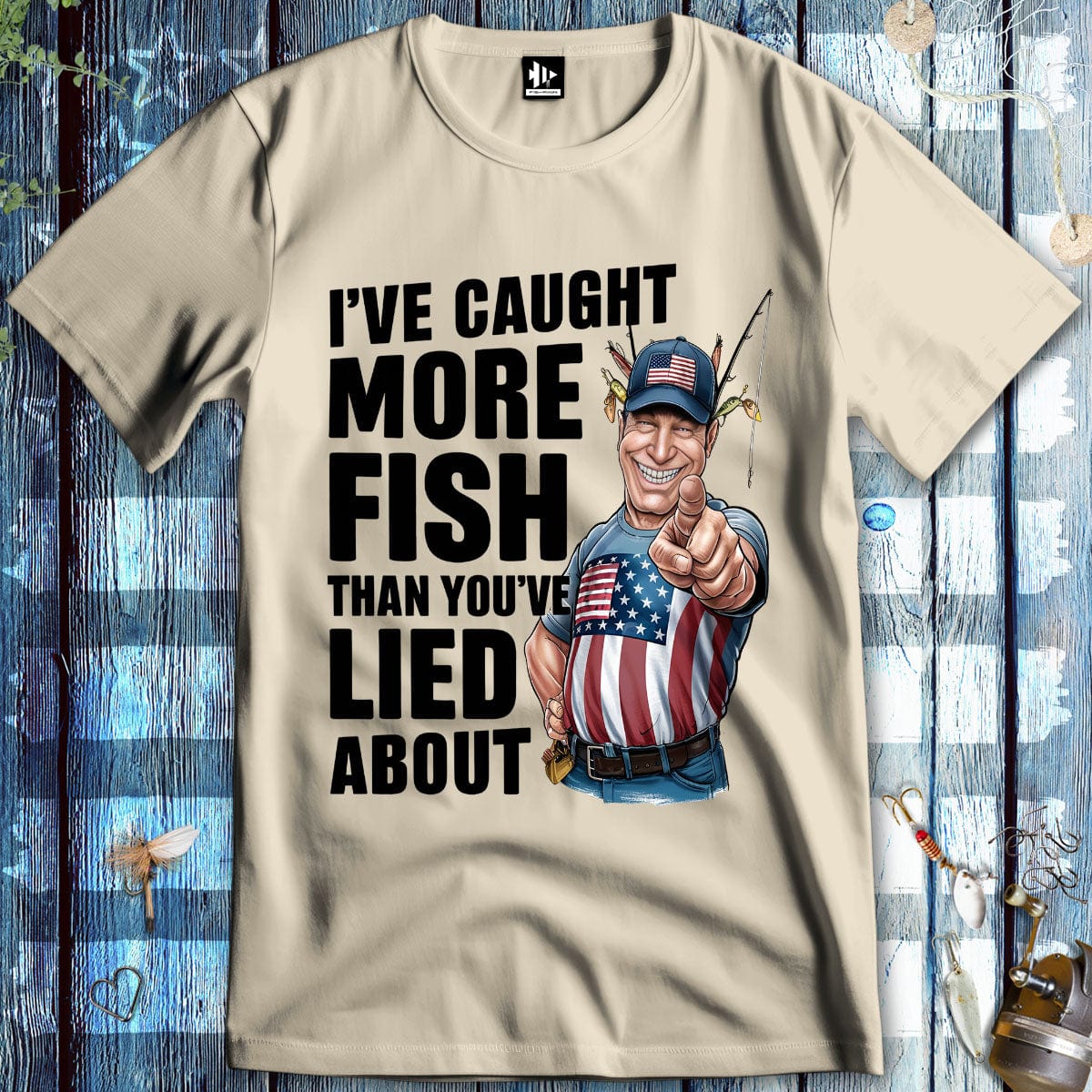 fish-room llc T-Shirt Sand / S I've Caught More Fish Than You Lied About USA T-Shirt