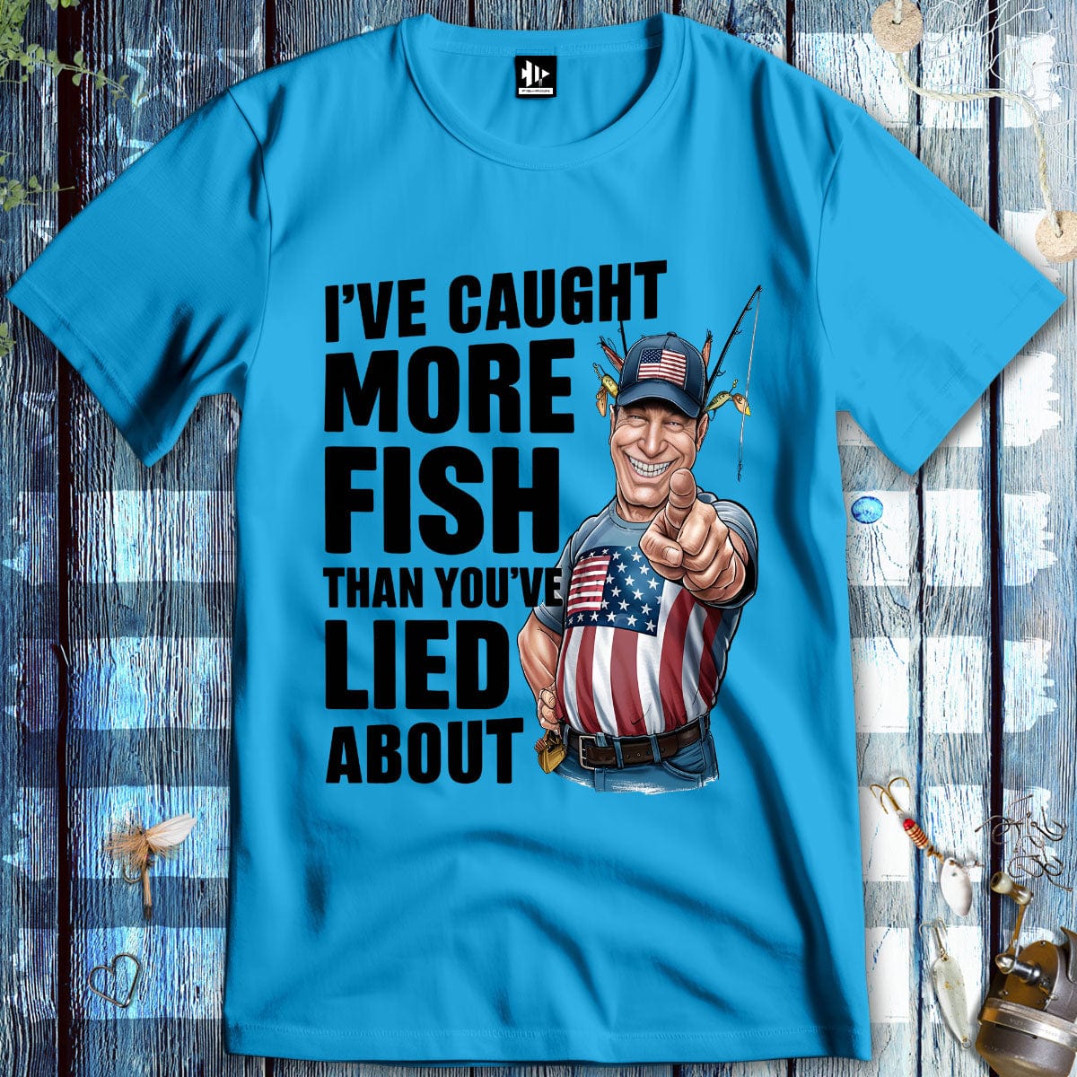 fish-room llc T-Shirt Sapphire / S I've Caught More Fish Than You Lied About USA T-Shirt