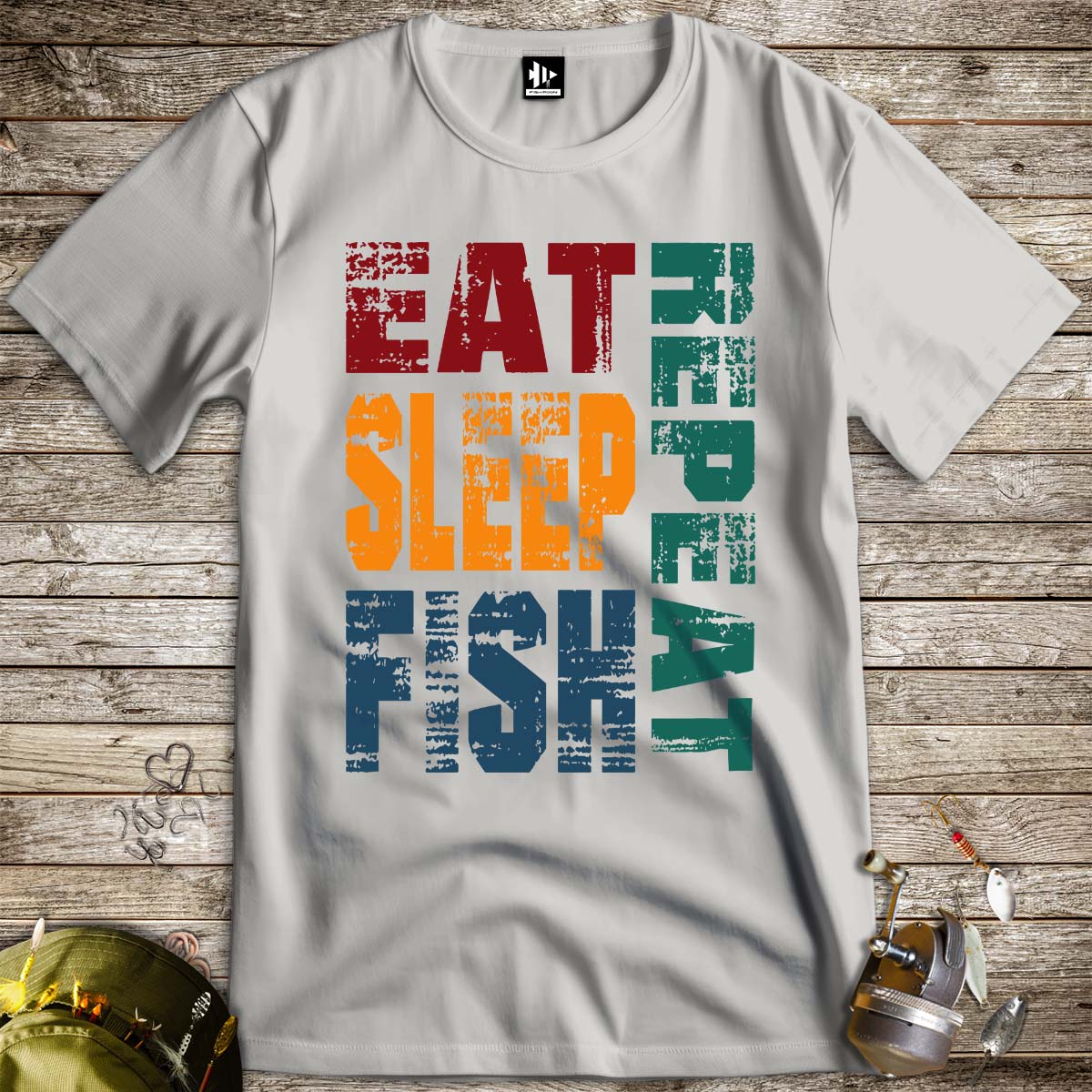 Eat Sleep Fish Repeat Tee-funny fishing t shirt-FISH-ROOM LLC