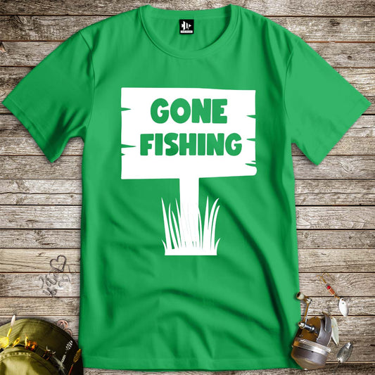 Gone Fishing Tee-funny fishing t shirt-FISH-ROOM LLC