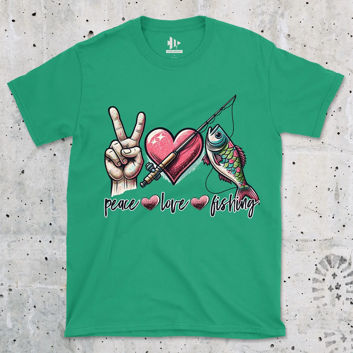 Irish Green, Peace Love Fishing Tee – fish-room