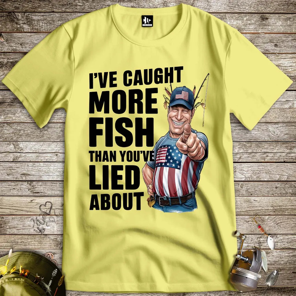 I've Caught More Fish Than You Lied About USA Tee Cornsilk T-Shirt