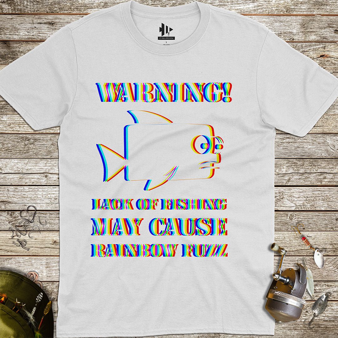Lack of Fishing May Cause Rainbow Fuzz Tee - FISH - ROOM LLC