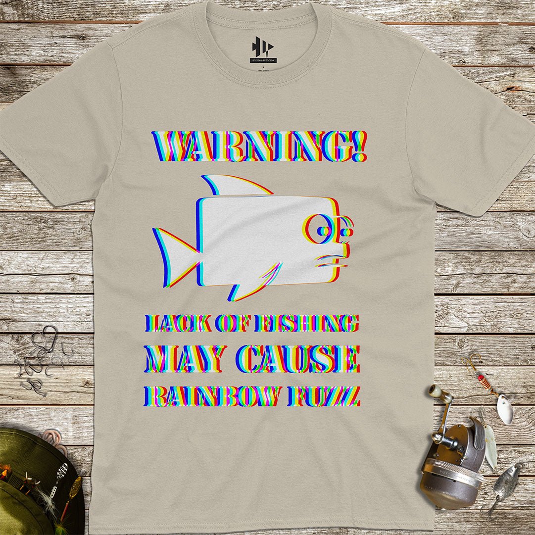Lack of Fishing May Cause Rainbow Fuzz Tee - FISH - ROOM LLC