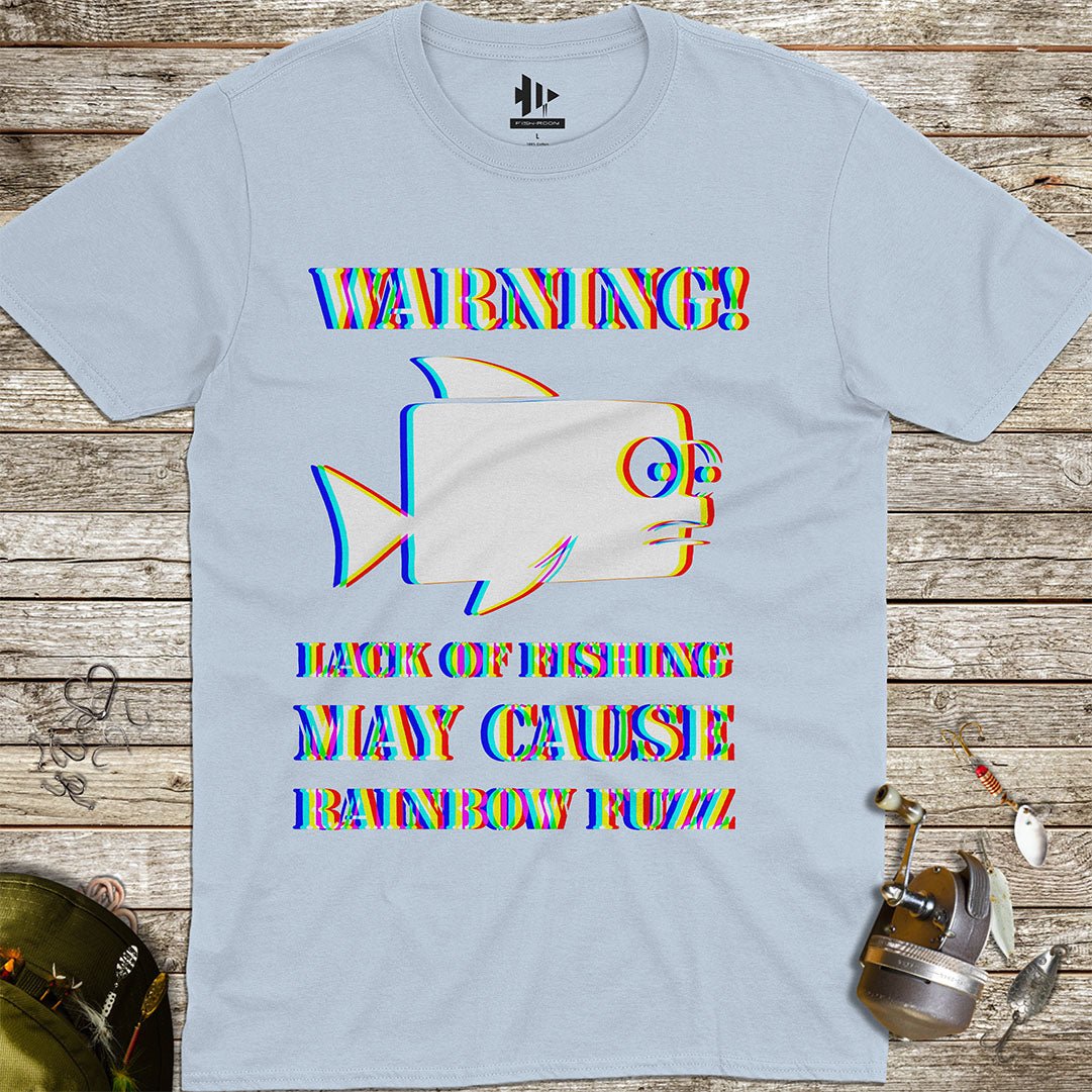 Lack of Fishing May Cause Rainbow Fuzz Tee - FISH - ROOM LLC