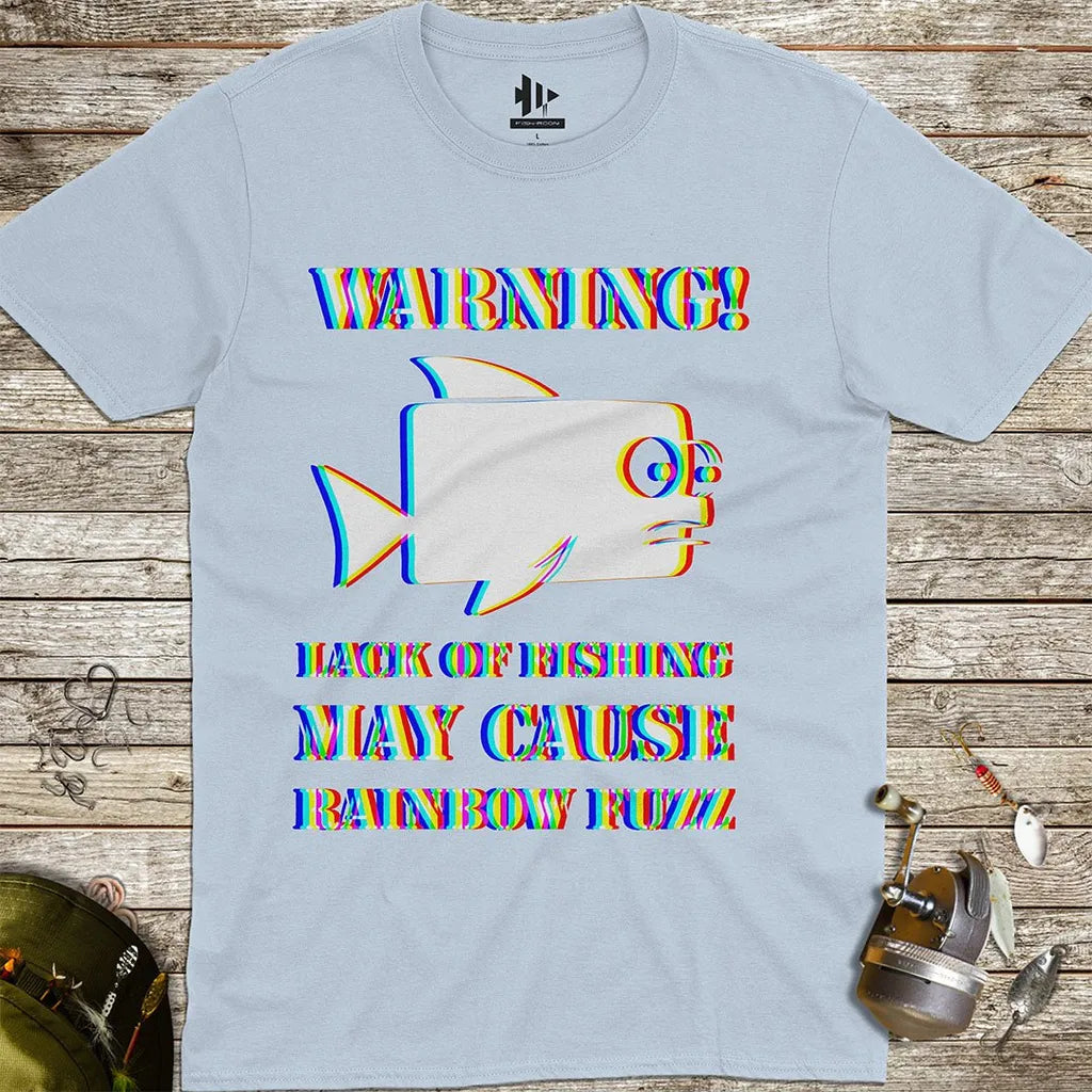 Lack of Fishing May Cause Rainbow Fuzz Tee - FISH - ROOM LLC