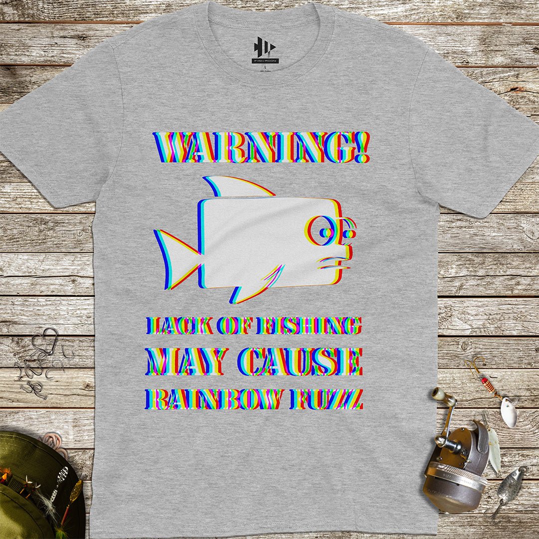 Lack of Fishing May Cause Rainbow Fuzz Tee - FISH - ROOM LLC