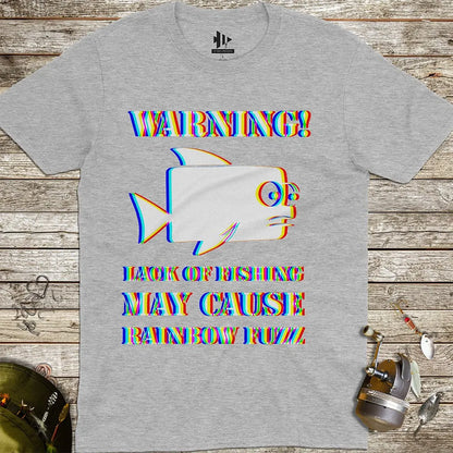 Lack of Fishing May Cause Rainbow Fuzz Tee - FISH - ROOM LLC