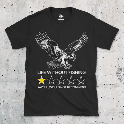 Black, Life without fishing: One-star review Tee – fish-room