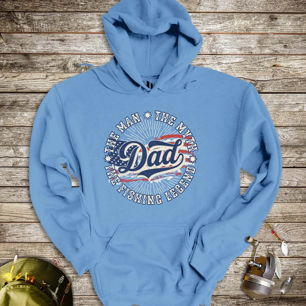 Legendary Dad Fishing Hoodie Carolina blue Hoodie