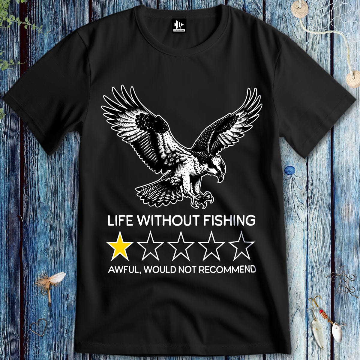 fish-room llc T-Shirt Black / S Life without fishing: One-star review T-Shirt