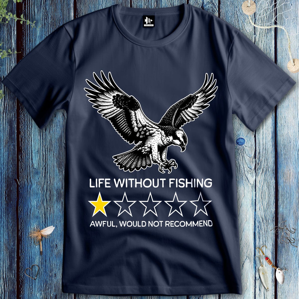 fish-room llc T-Shirt Navy / S Life without fishing: One-star review T-Shirt