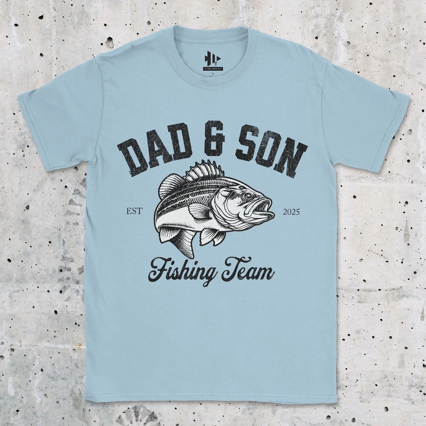 Dad & Son Fishing Team Tee Light Blue T-Shirt