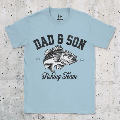 Dad & Son Fishing Team Tee Light Blue T-Shirt