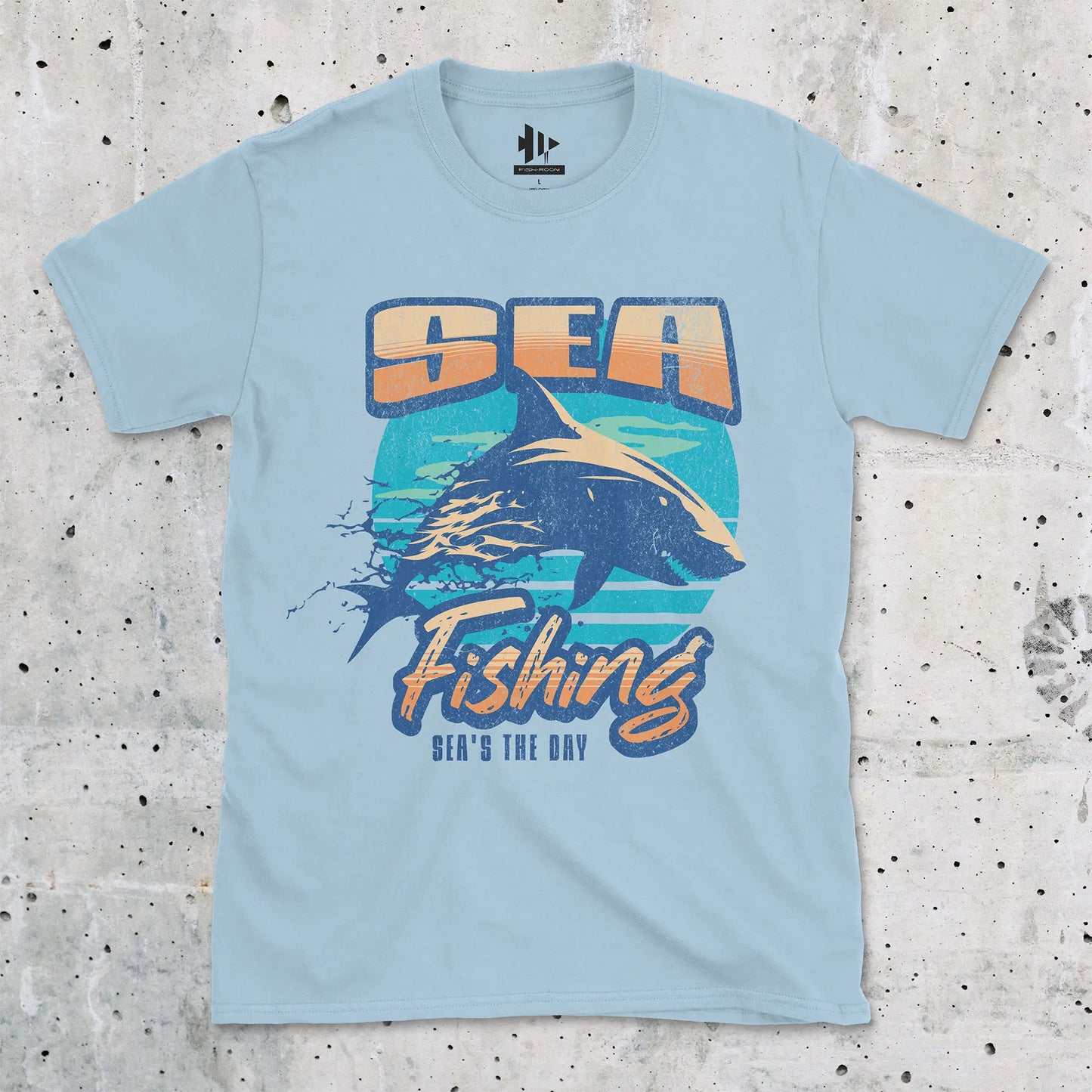Light Blue, Sea Fishing, Sea's the Day Shark Tee – fish-room