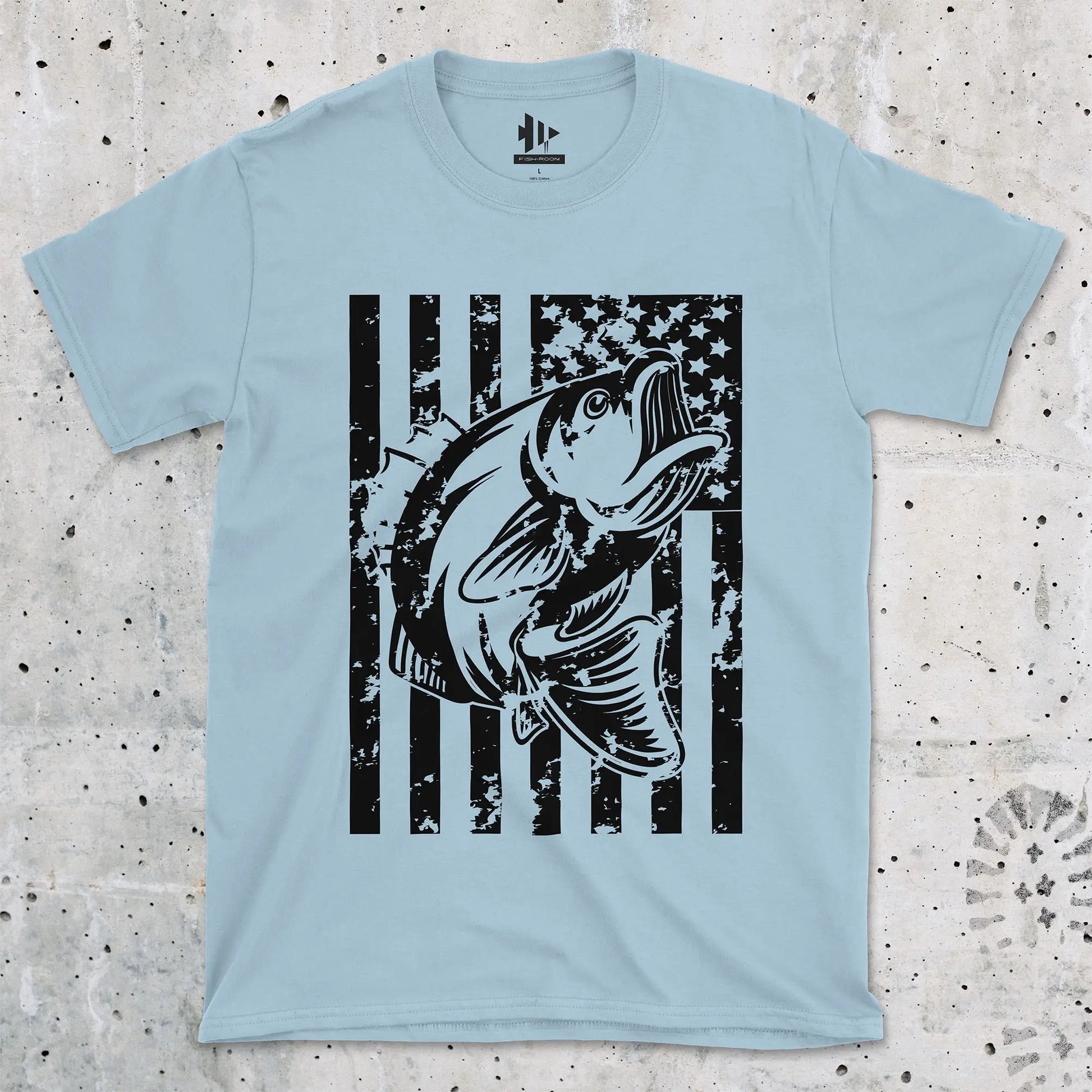 Light Blue, Bass Fishing USA Tee – fish-room