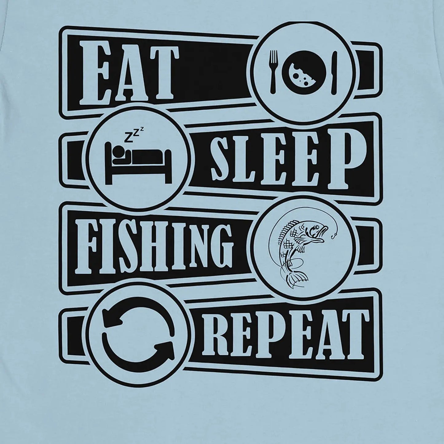 Light Blue, Eat Sleep Fishing Repeat Tee – fish-room