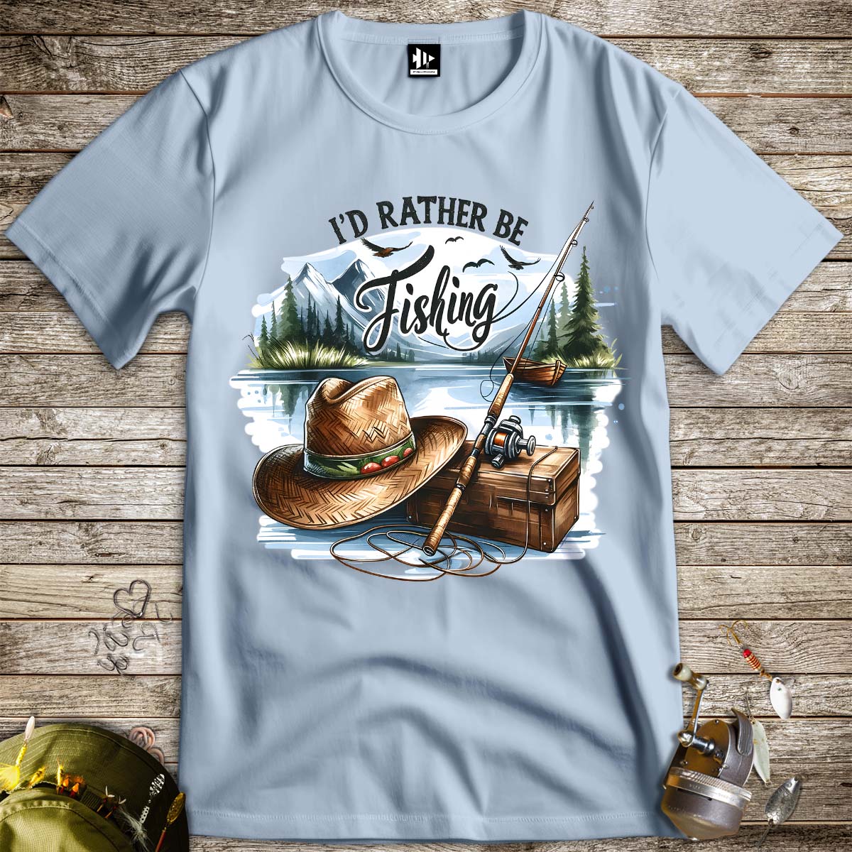 I'd Rather Be Fishing Tee-funny fishing t shirt-FISH-ROOM LLC