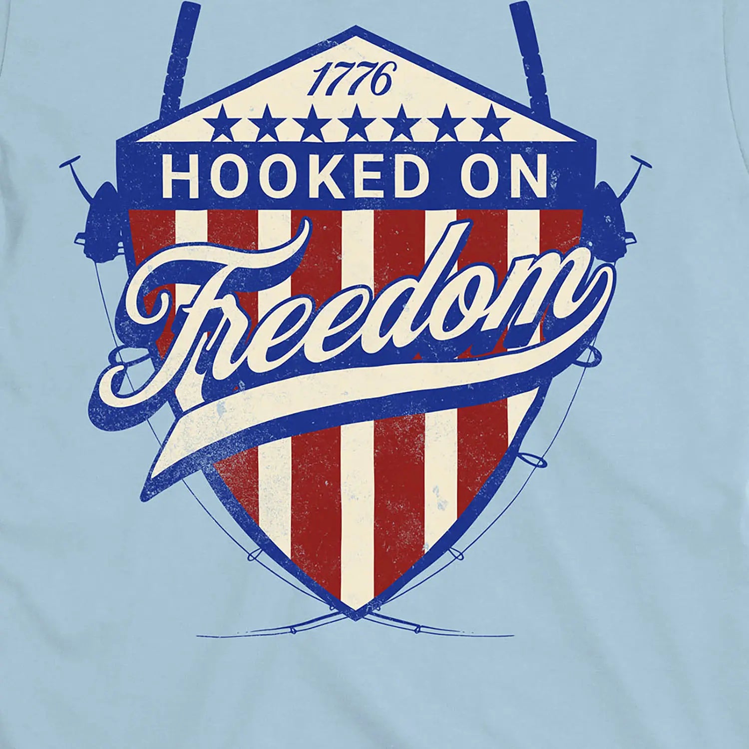 Light Blue, Hooked On Freedom Tee – fish-room