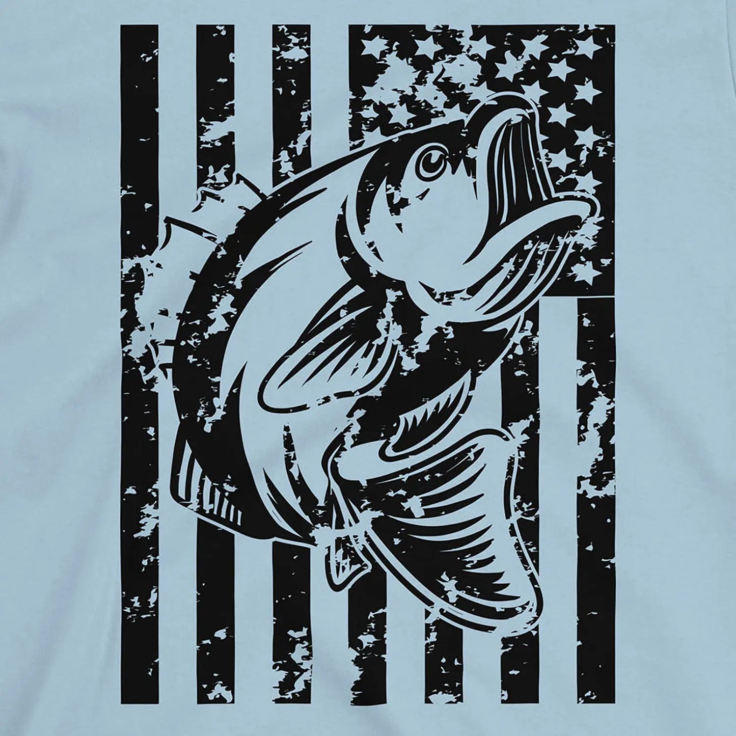 Light Blue, Bass Fishing USA Tee – fish-room