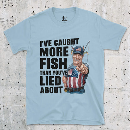 Light Blue, I've Caught More Fish Than You Lied About USA Tee – fish-room