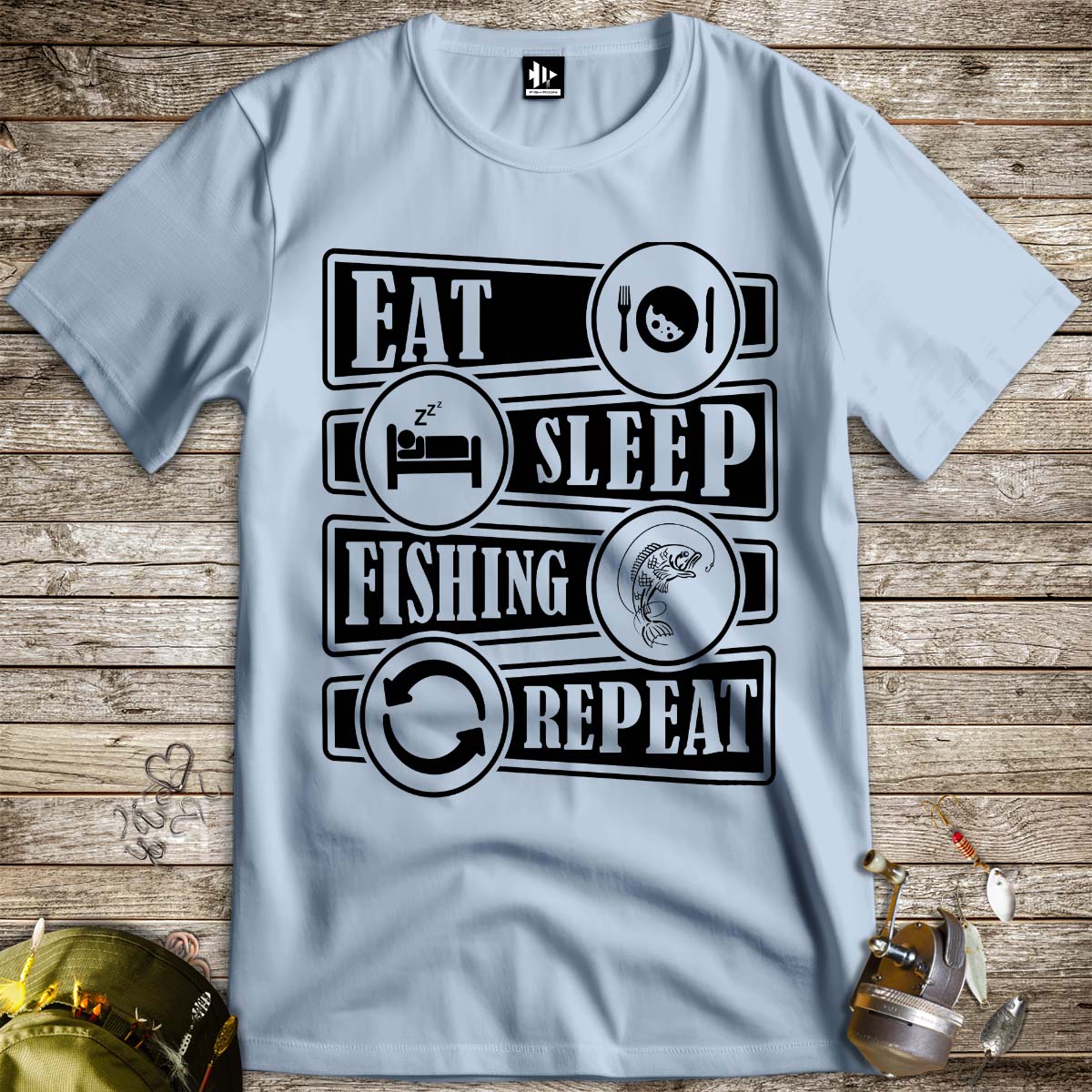 Eat Sleep Fishing Repeat Tee-funny fishing t shirt-FISH-ROOM LLC