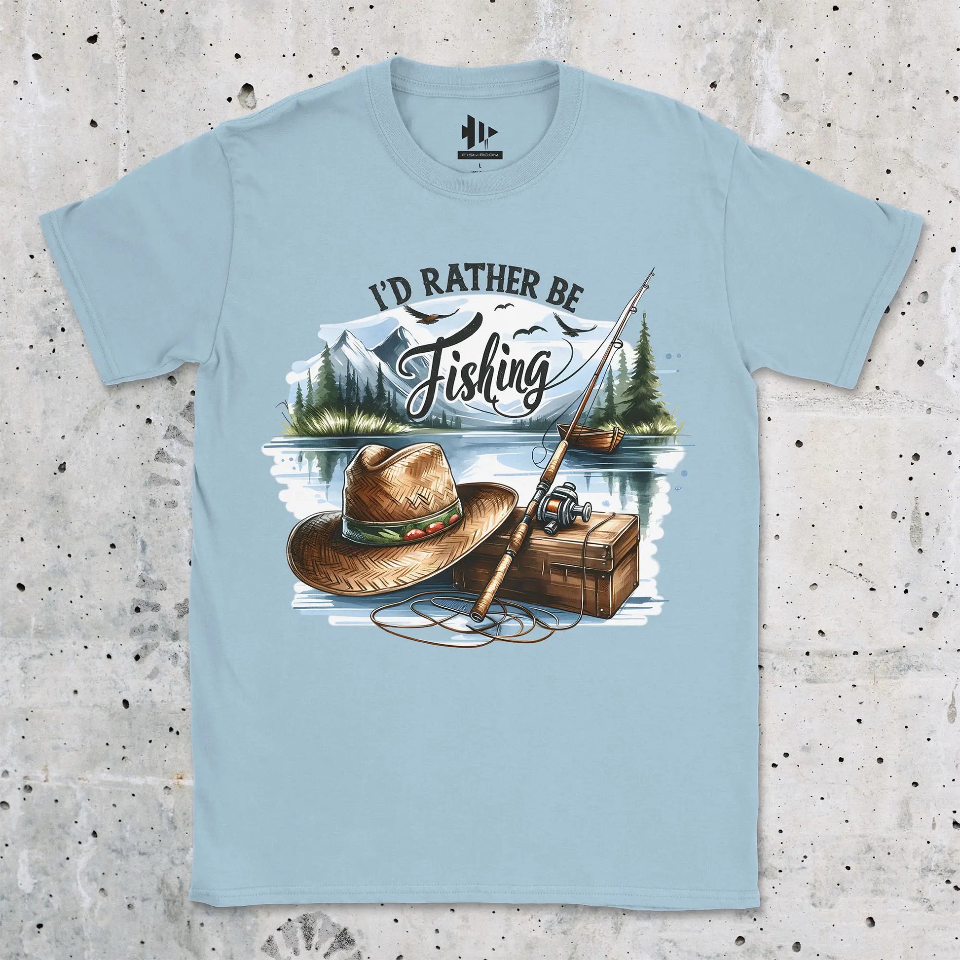 Light Blue, I'd Rather Be Fishing Tee – fish-room