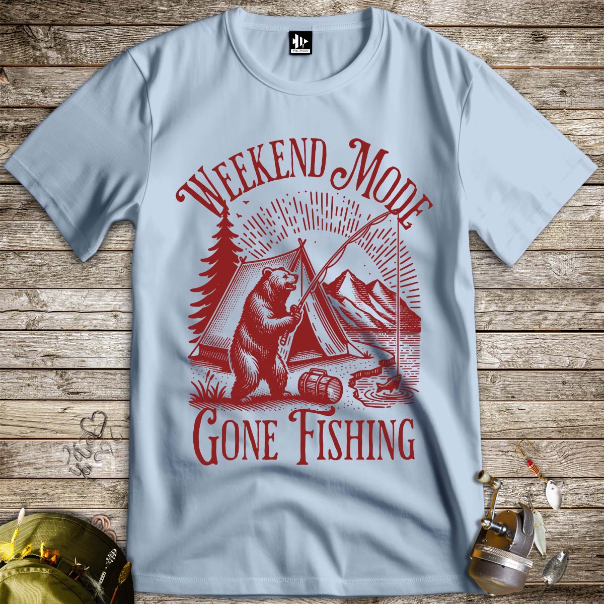 Weekend Mode: Gone Fishing Tee-funny fishing t shirt-FISH-ROOM LLC